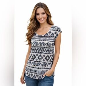 Rue21 Elephant Print Tank Tribal Boho Festival Top